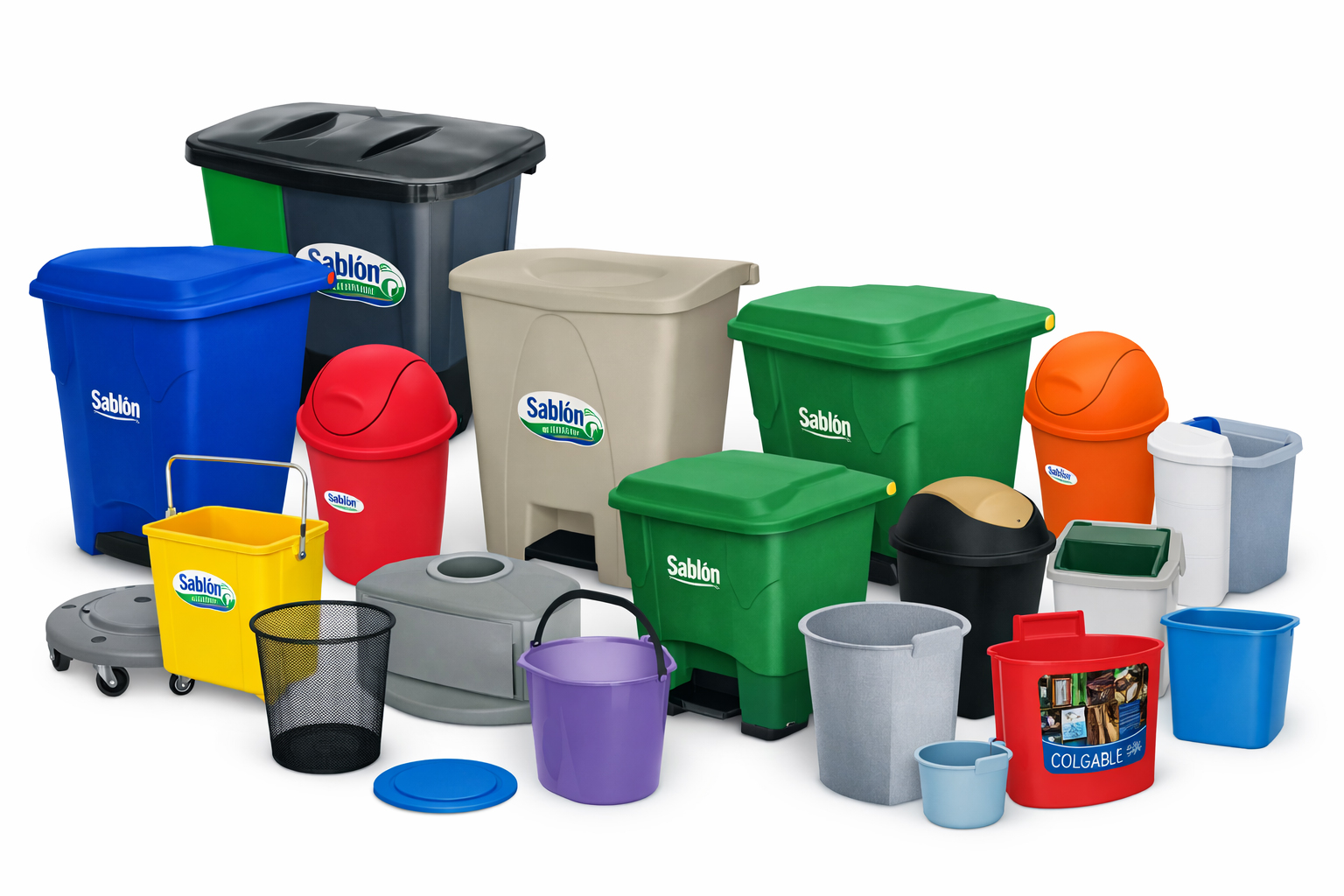 Catálogo de botes de plástico, estaciones de reciclaje, botes de pedal y contenedores industriales en Guadalajara