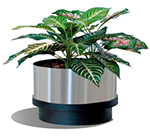 Jardinera de acero inoxidable modelo 23.5 con soporte inferior negro