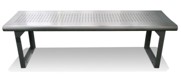 Mobiliario urbano modelo Sevilla tipo banca rectangular lisa de acero inoxidable sin respaldo