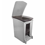 Cesto de baño rectangular gris con pedal