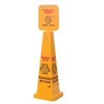 Cono de seguridad vial color naranja con base rígida para delimitación perimetral