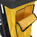 Bolsa de lona amarilla de repuesto para carrito multifuncional de limpieza con cierre frontal