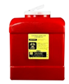 Bote rojo para desecho de agujas hospitalario